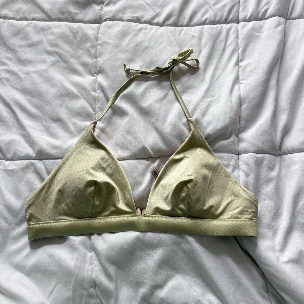 Victoria's Secret VS Sage Green Bikini Top Swimsuit Womens Size Large Padded